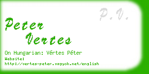 peter vertes business card